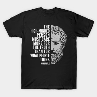 Aristotle Popular Inspirational Quote: Care More For the Truth T-Shirt